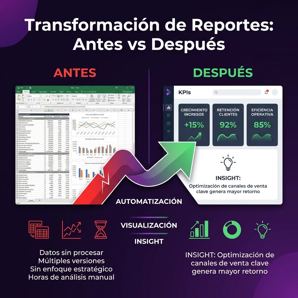 Transformación de reportes: antes y después