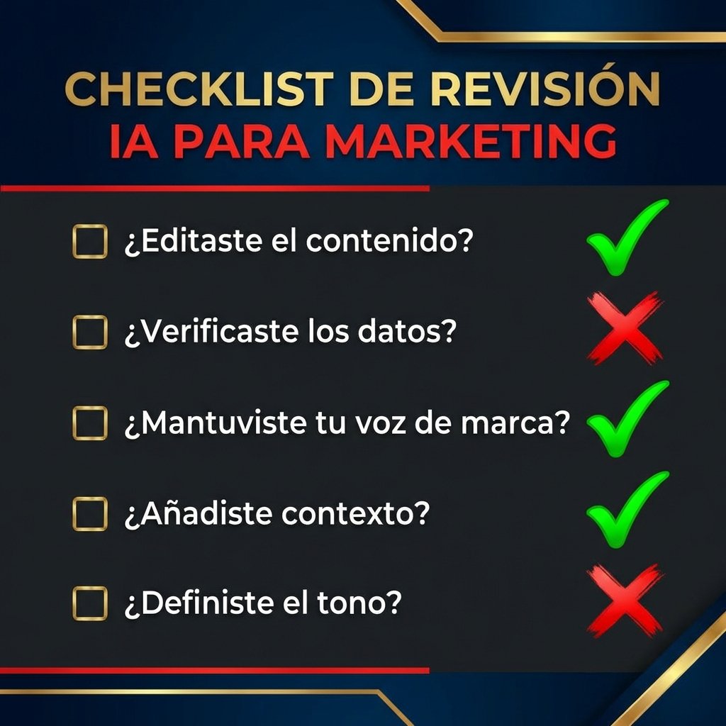 Checklist para usar IA correctamente en marketing