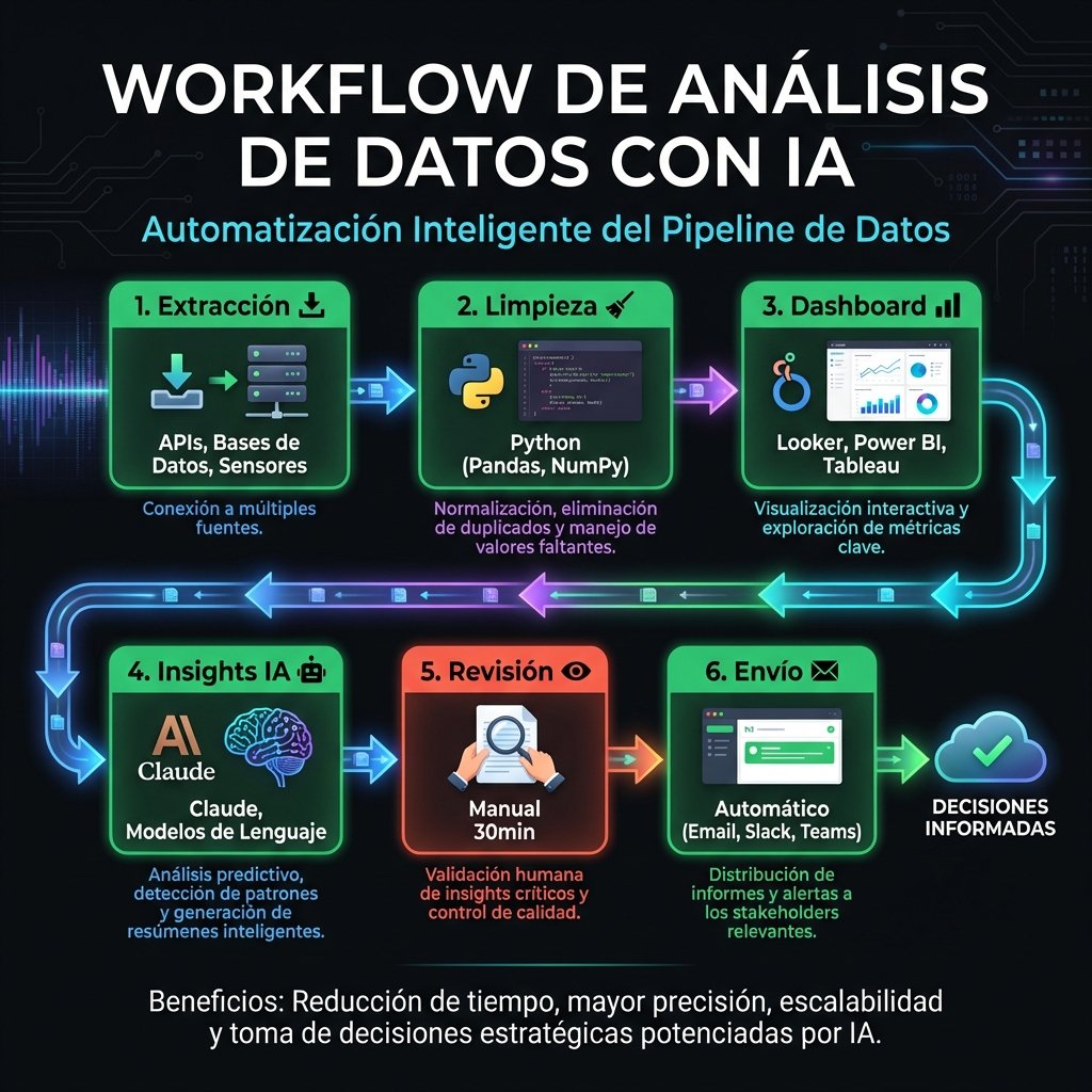 Diagrama completo del workflow de análisis con IA