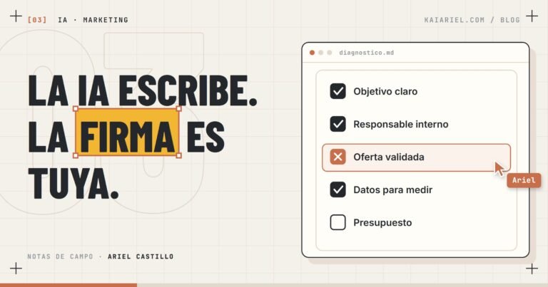 Portada: lista de control con casillas marcadas y el titular «La IA escribe. La firma es tuya.»