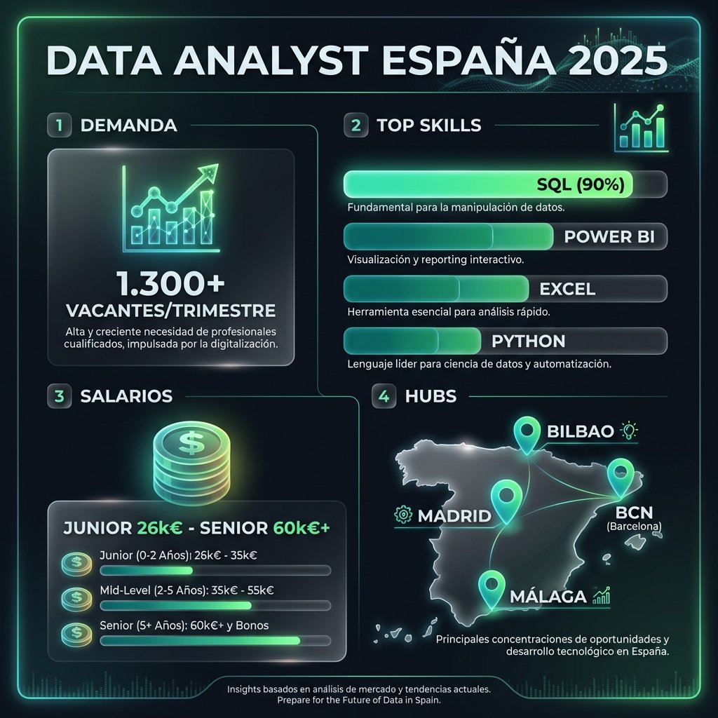 Infografía Resumen Mercado Data Analyst España 2025